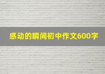 感动的瞬间初中作文600字