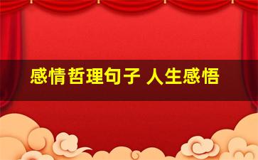 感情哲理句子 人生感悟