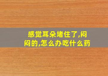 感觉耳朵堵住了,闷闷的,怎么办吃什么药