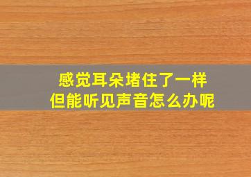 感觉耳朵堵住了一样但能听见声音怎么办呢