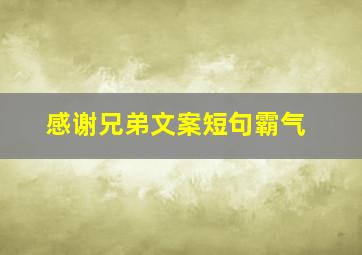 感谢兄弟文案短句霸气