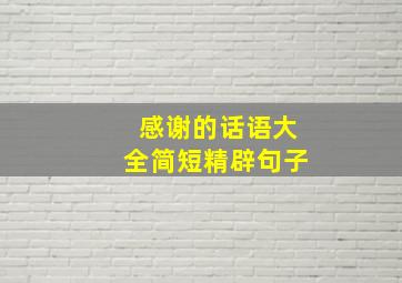 感谢的话语大全简短精辟句子