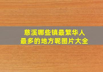 慈溪哪些镇最繁华人最多的地方呢图片大全