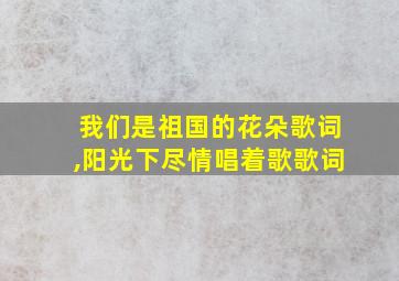 我们是祖国的花朵歌词,阳光下尽情唱着歌歌词