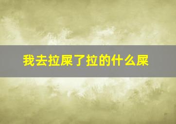 我去拉屎了拉的什么屎