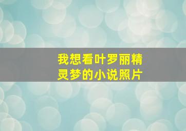 我想看叶罗丽精灵梦的小说照片