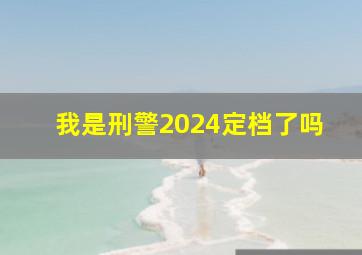 我是刑警2024定档了吗