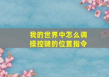 我的世界中怎么调操控键的位置指令