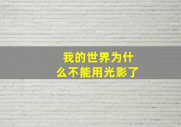 我的世界为什么不能用光影了