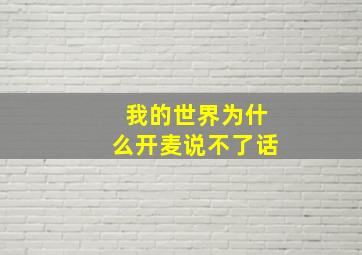 我的世界为什么开麦说不了话