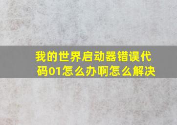 我的世界启动器错误代码01怎么办啊怎么解决