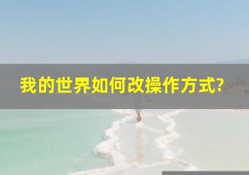 我的世界如何改操作方式?