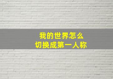 我的世界怎么切换成第一人称