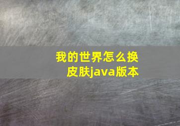 我的世界怎么换皮肤java版本