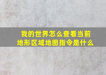 我的世界怎么查看当前地形区域地图指令是什么