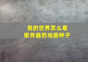 我的世界怎么看服务器的地图种子