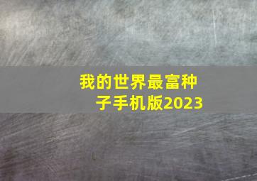 我的世界最富种子手机版2023