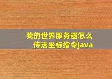 我的世界服务器怎么传送坐标指令java