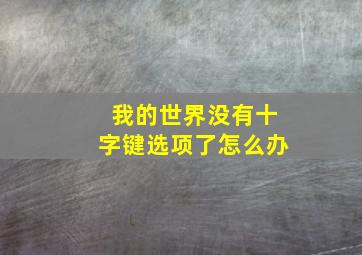 我的世界没有十字键选项了怎么办