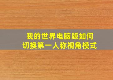 我的世界电脑版如何切换第一人称视角模式