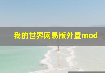 我的世界网易版外置mod