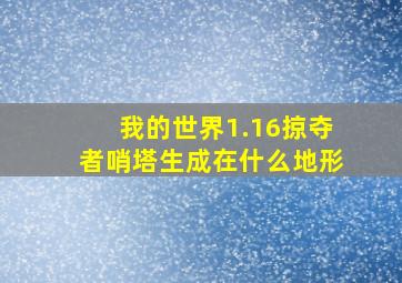 我的世界1.16掠夺者哨塔生成在什么地形