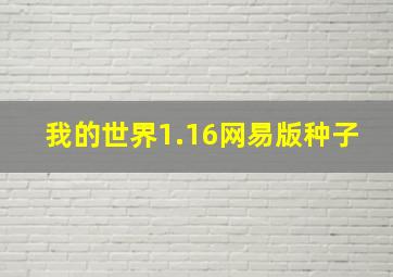 我的世界1.16网易版种子