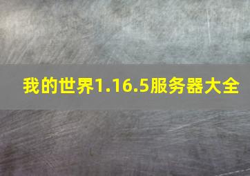 我的世界1.16.5服务器大全