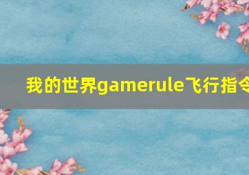 我的世界gamerule飞行指令