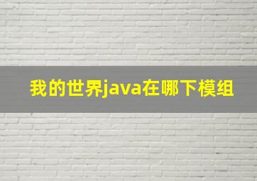 我的世界java在哪下模组