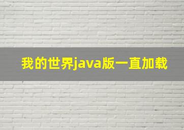 我的世界java版一直加载