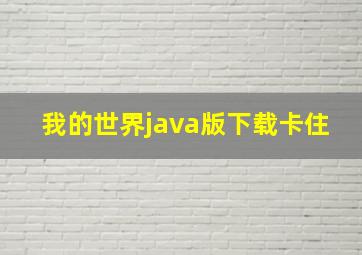 我的世界java版下载卡住