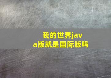 我的世界java版就是国际版吗