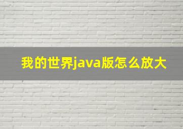 我的世界java版怎么放大