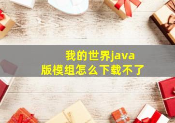 我的世界java版模组怎么下载不了