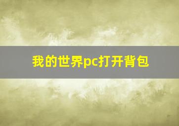 我的世界pc打开背包