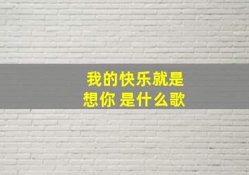 我的快乐就是想你 是什么歌