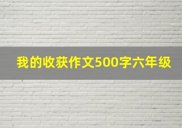 我的收获作文500字六年级