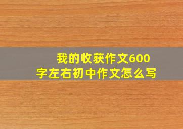 我的收获作文600字左右初中作文怎么写