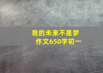 我的未来不是梦作文650字初一