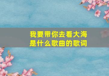 我要带你去看大海是什么歌曲的歌词