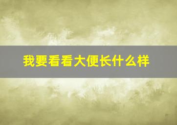 我要看看大便长什么样