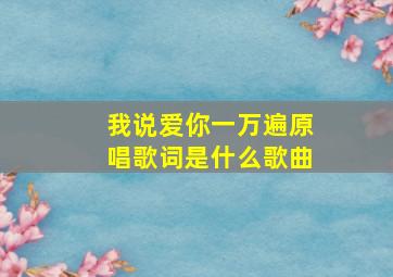 我说爱你一万遍原唱歌词是什么歌曲