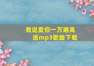 我说爱你一万遍高进mp3歌曲下载