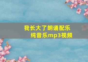 我长大了朗诵配乐纯音乐mp3视频