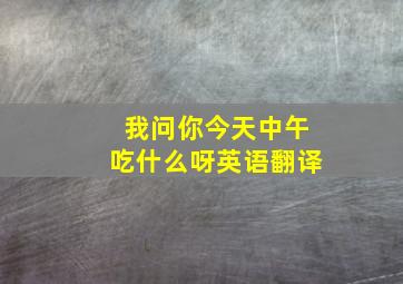 我问你今天中午吃什么呀英语翻译