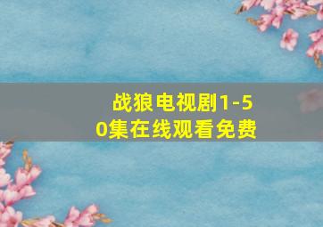 战狼电视剧1-50集在线观看免费