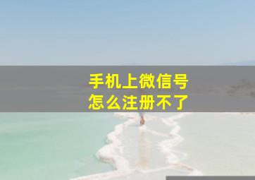 手机上微信号怎么注册不了