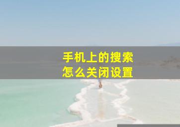 手机上的搜索怎么关闭设置