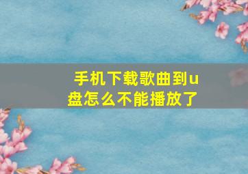 手机下载歌曲到u盘怎么不能播放了